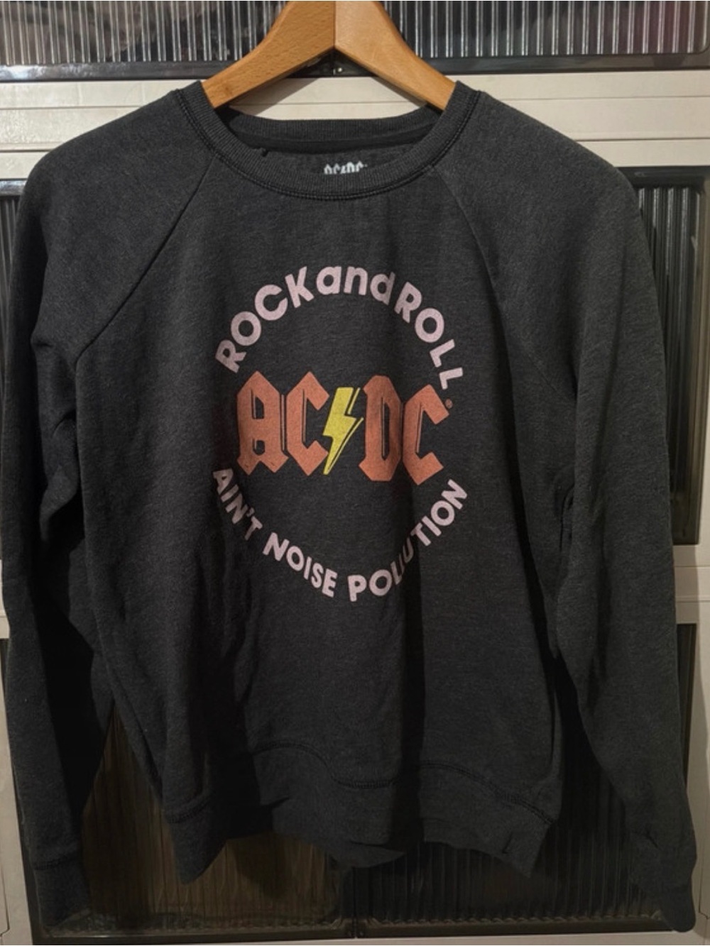 AC/DC Rock and Roll Graphic Sweatshirt - Charcoal